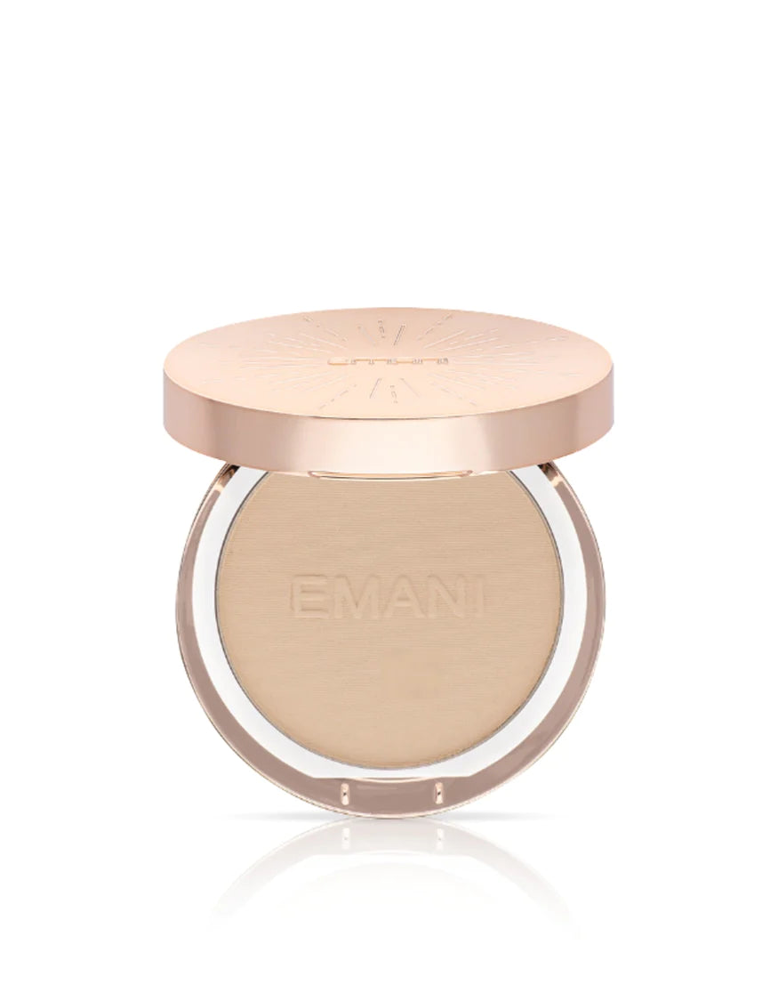 EMANI matizuojantis kompaktinis mineralinis makiažo pagrindas „Flawless Matte Foundation“, 12 g