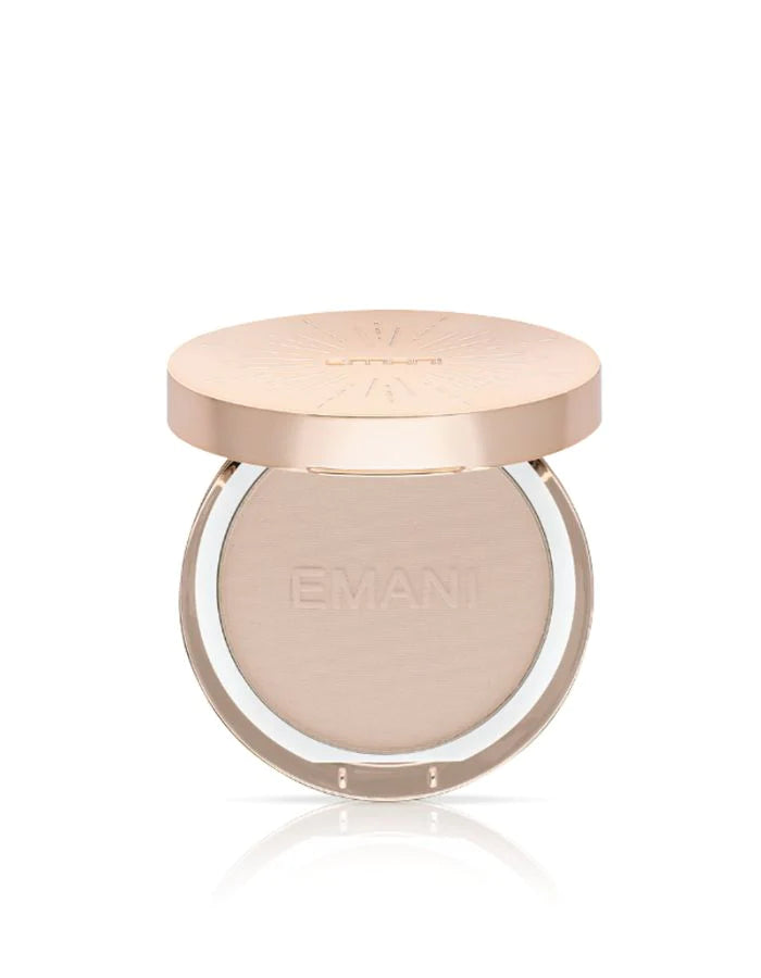 EMANI matizuojantis kompaktinis mineralinis makiažo pagrindas „Flawless Matte Foundation“, 12 g