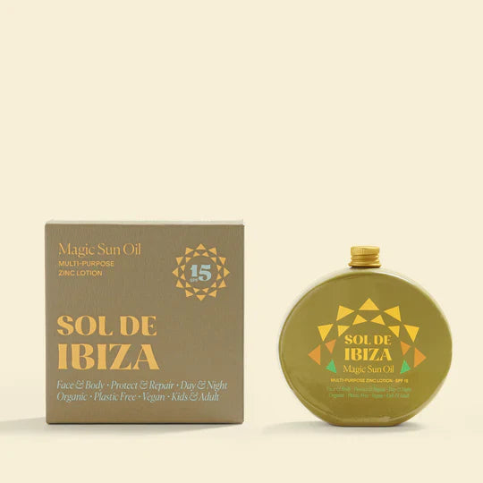 DOVANA: SOL DE IBIZA magiškas saulės aliejus veidui ir kūnui su SPF 15, 30 ml