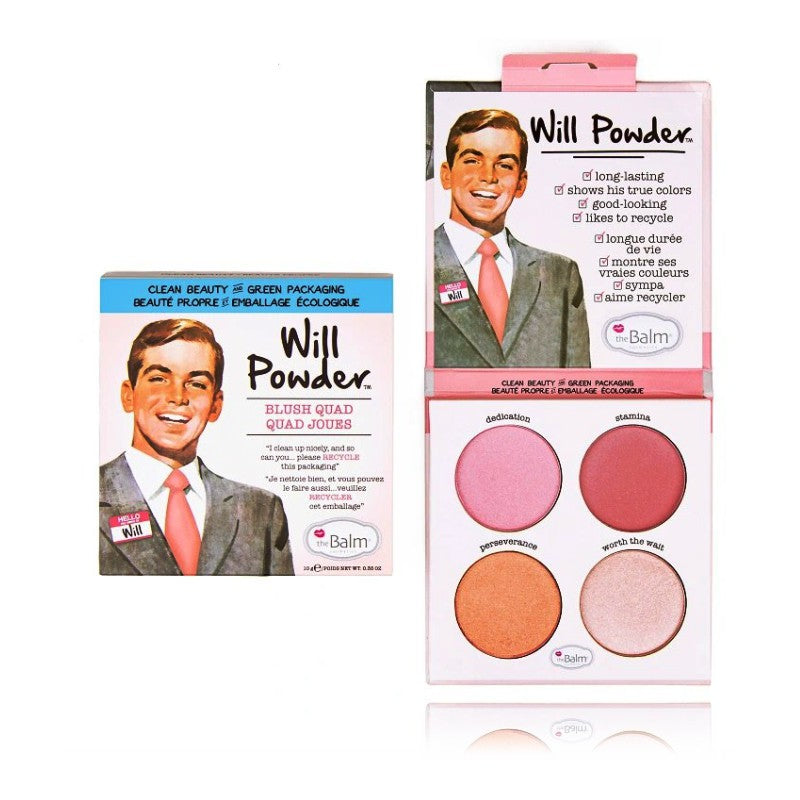 THE BALM Will Powder Blush Quad skaistalų paletė, 10 g